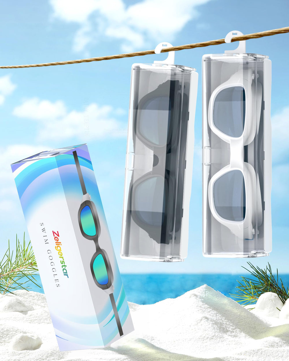 Zeligerstar estilo de vida en playa mostrando protección y moda