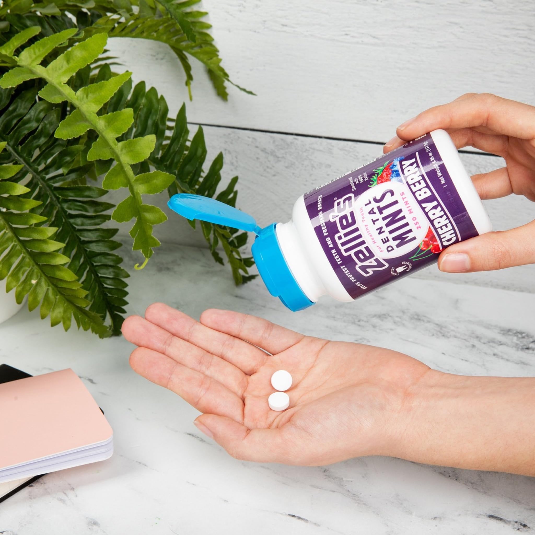 Zellies etiqueta con ingredientes destacando xilitol y sin aspartame