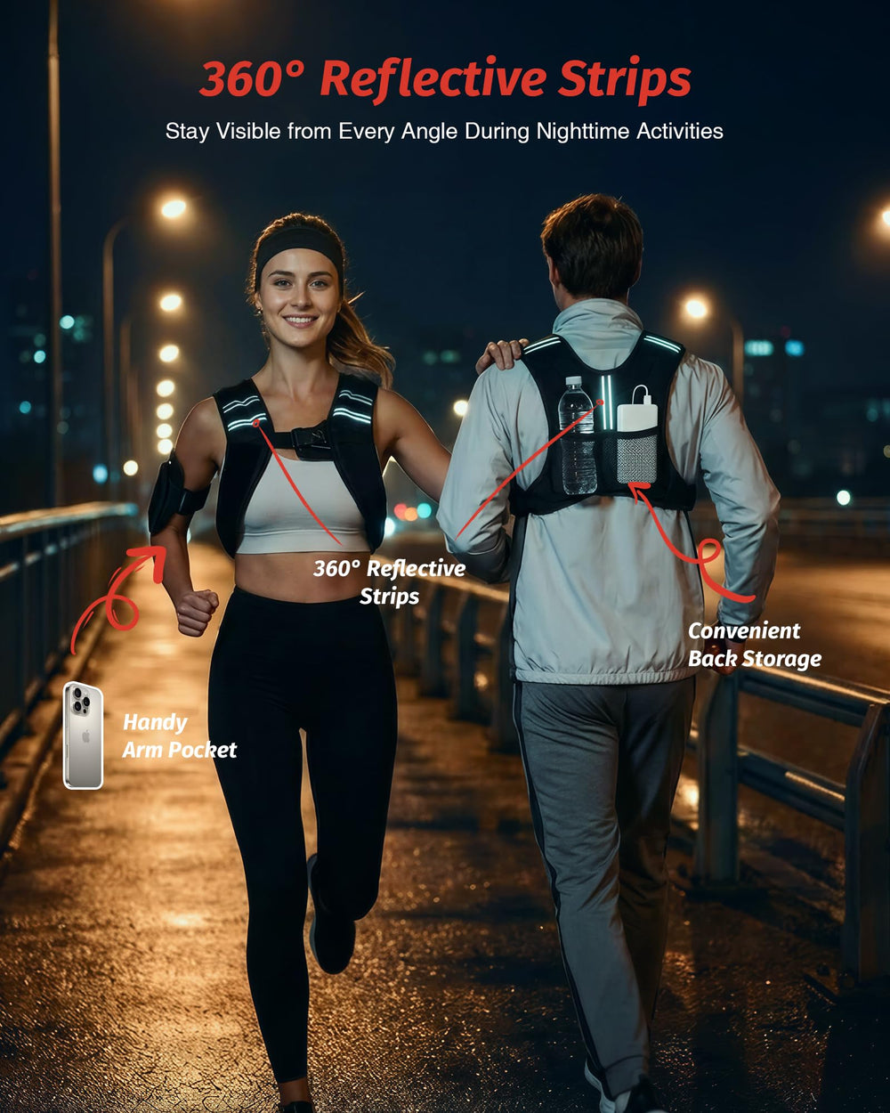 Person running wearing ZELUS vest to increase workout intensity