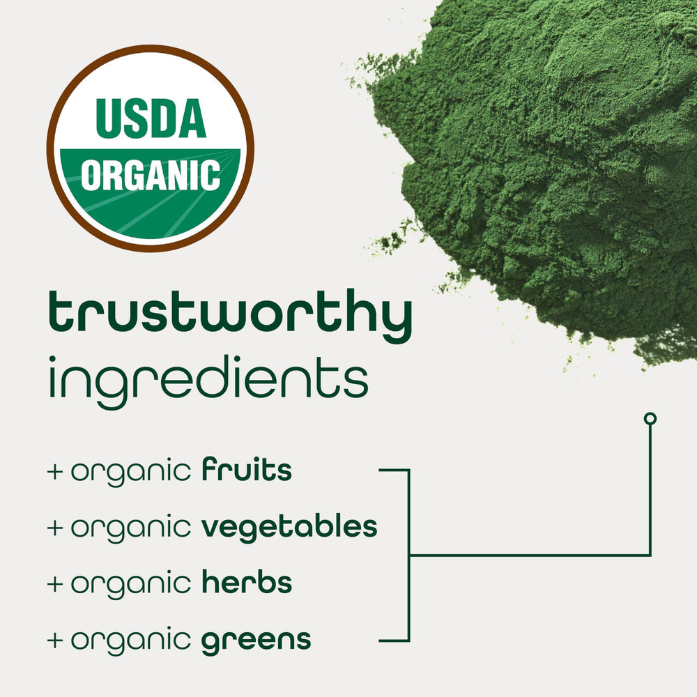 Zena Nutrition etiqueta de ingredientes orgánicos indicando certificación USDA y limpieza