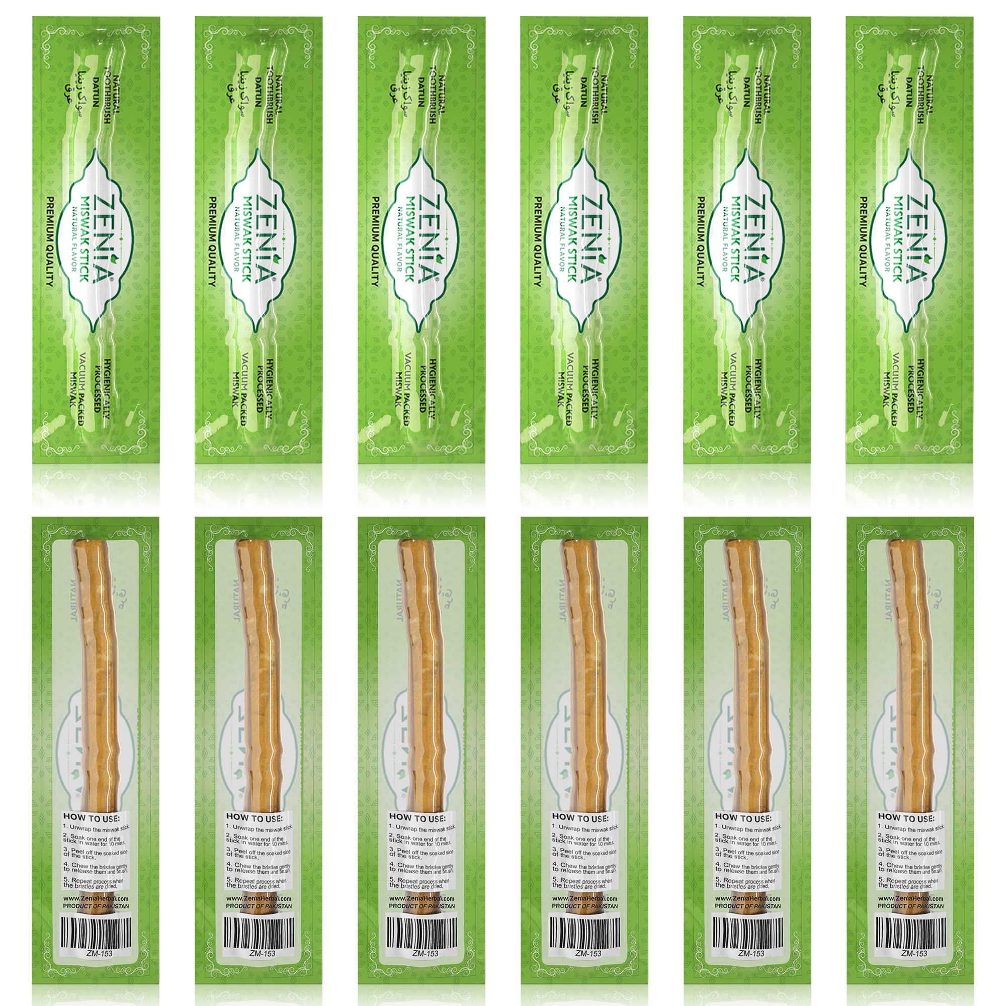 Zenia miswak frontal del paquete sellado al vacío, conservación y frescura