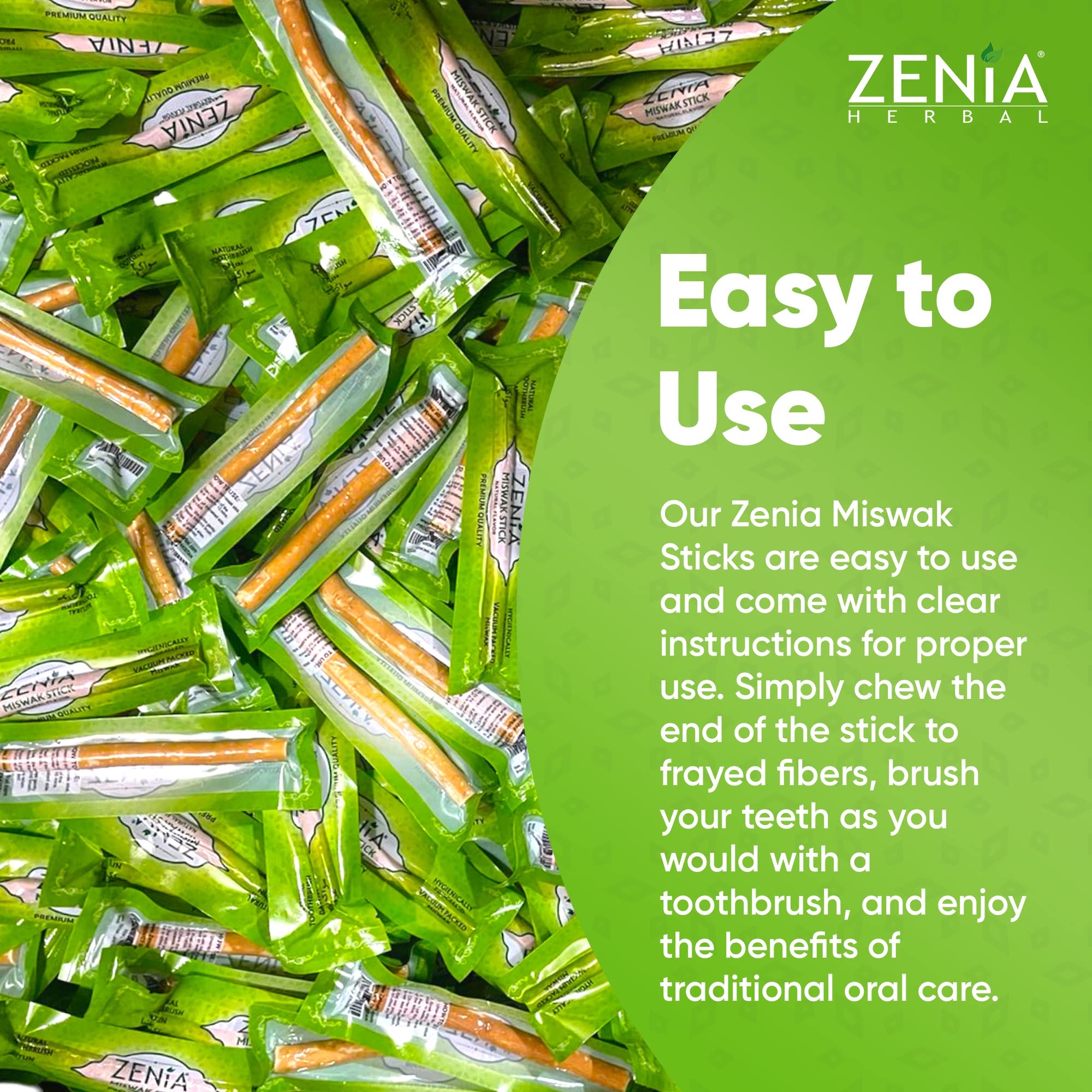 Zenia miswak corteza pelada mostrando savia y textura que refresca