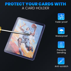 ZENOWICK toploader con carta dentro, demuestra protección en uso