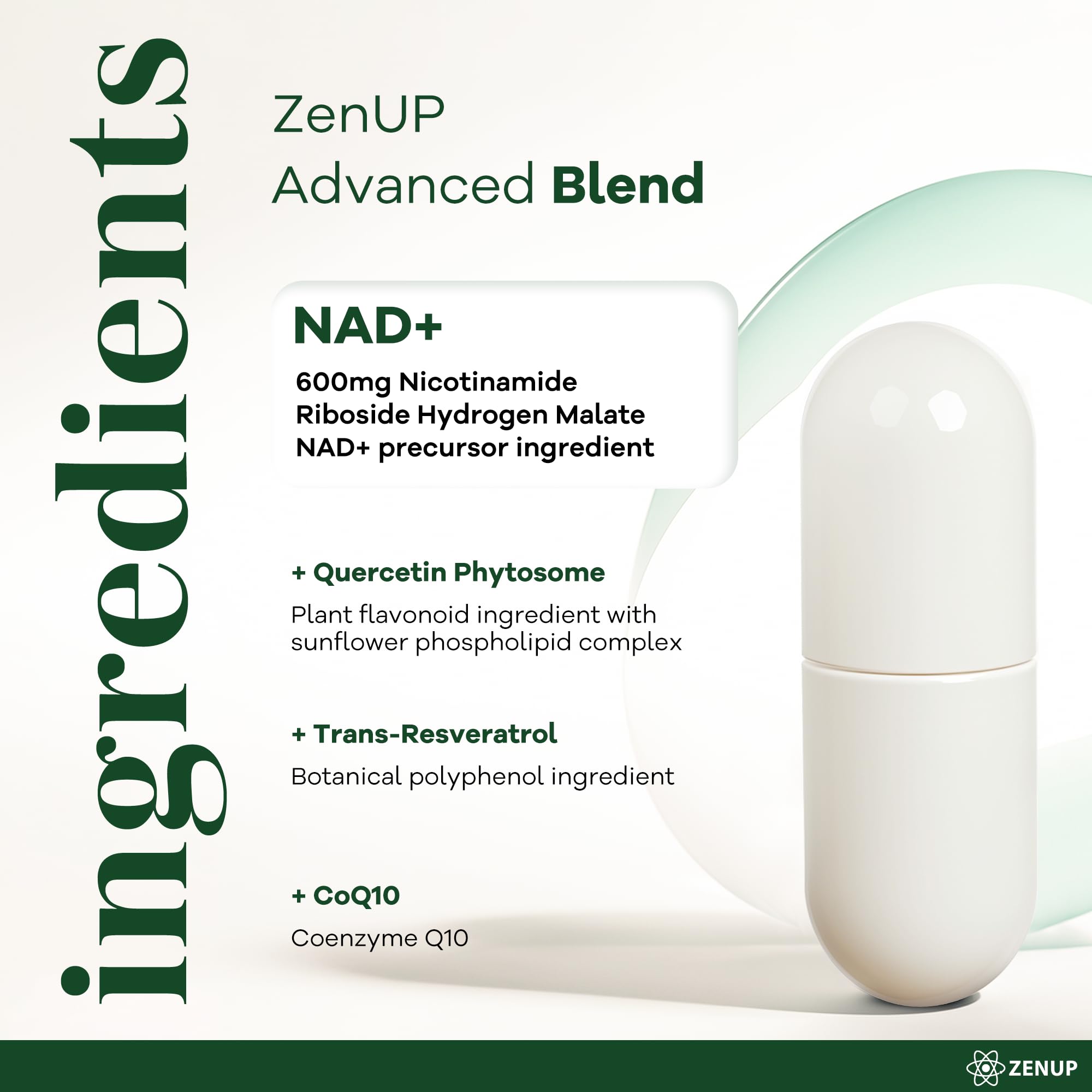 ZenUP botella abierta con cápsulas para comprobar cantidad