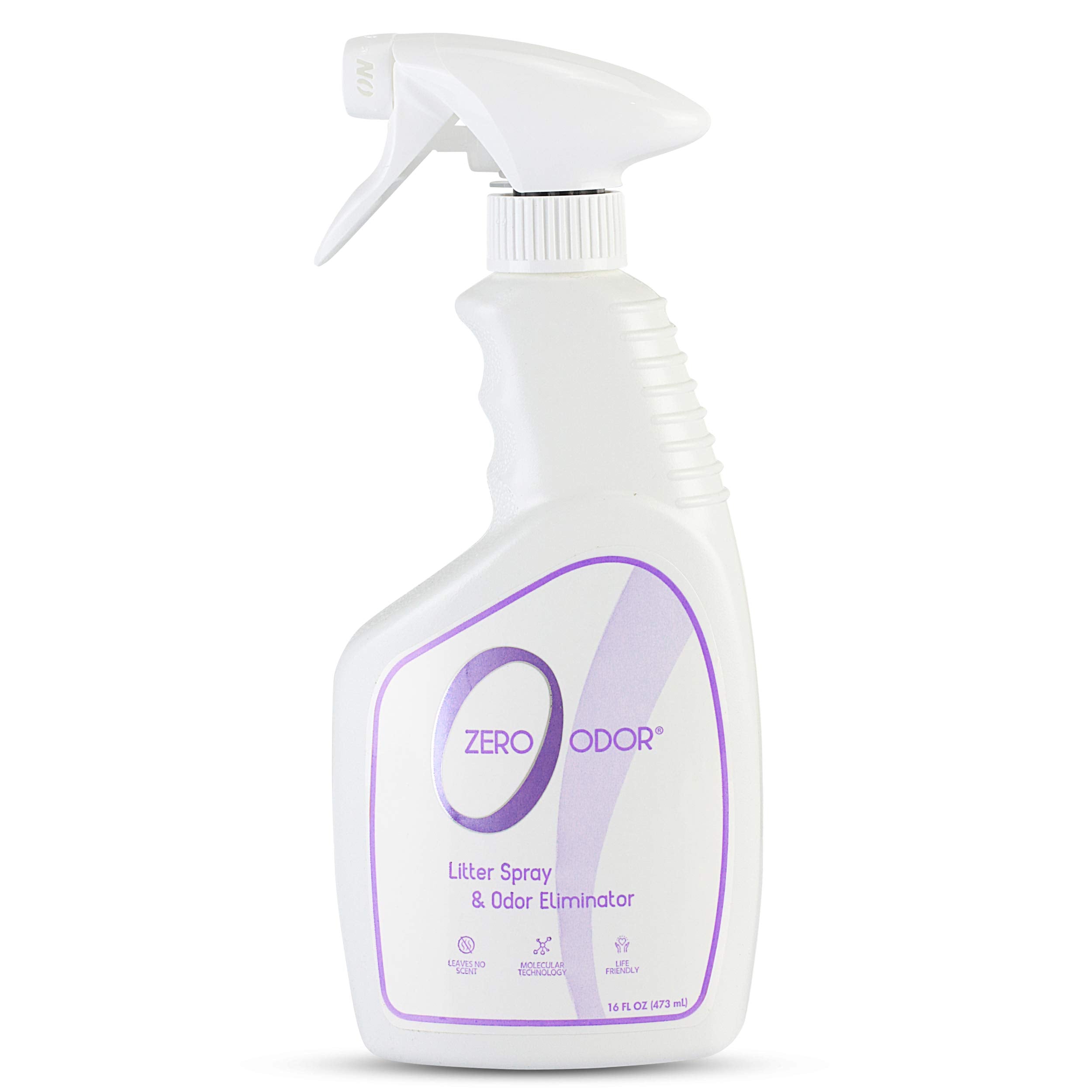 Zero Odor frasco frente mostrando etiqueta y volumen 16 oz