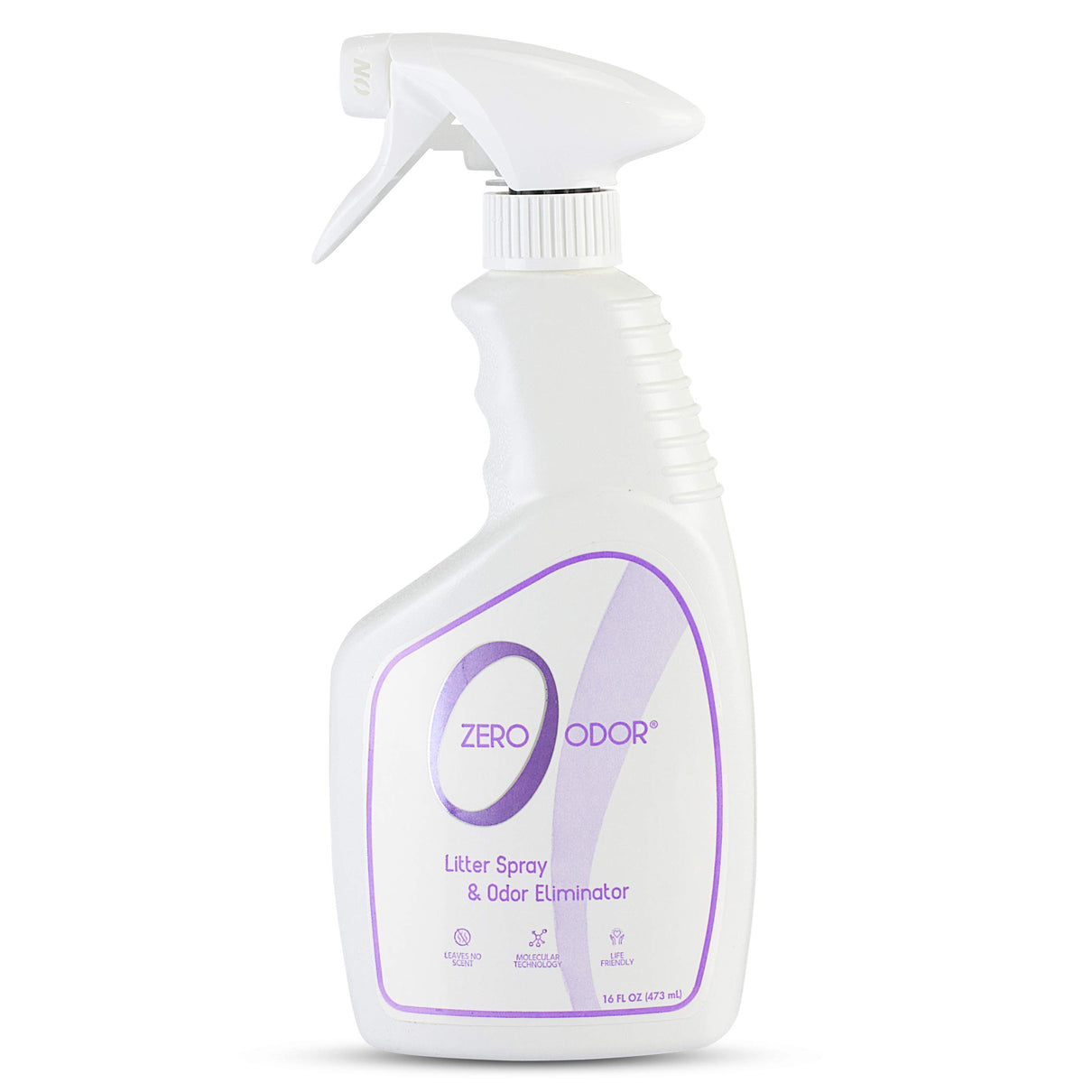 Zero Odor frasco frente mostrando etiqueta y volumen 16 oz