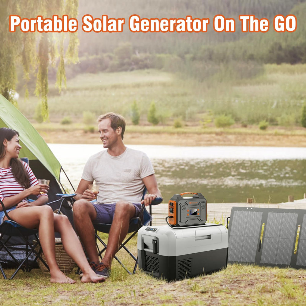ZeroKor 60W solar panel folded for compact storage, convenient carry benefit