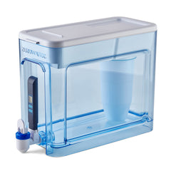 ZeroWater dispensador frontal mostrando capacidad y diseño práctico