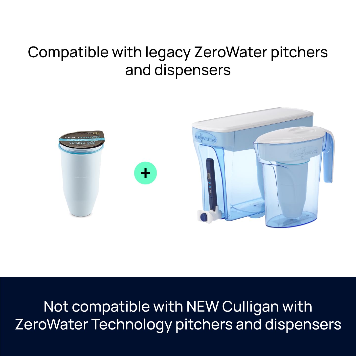 ZeroWater filtro instalado en jarra mientras se llena y mejora el sabor del agua