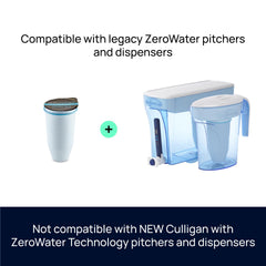 ZeroWater filtro instalado en jarra mientras se llena y mejora el sabor del agua