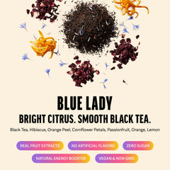 Zest hojas de té negro naturales que ofrecen cafeína y cuerpo