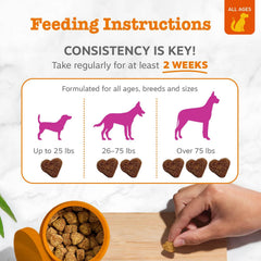 Zesty Paws frasco abierto con 90 unidades visibles para ahorro