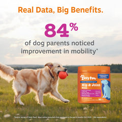 Zesty Paws etiqueta ingredientes con glucosamina, condroitina y OptiMSM visible