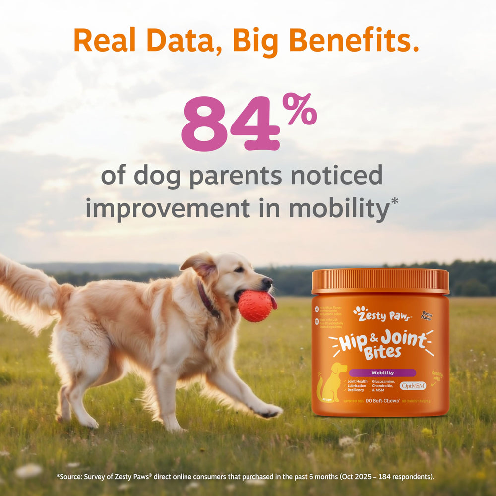 Zesty Paws etiqueta con ingredientes clave para transparencia