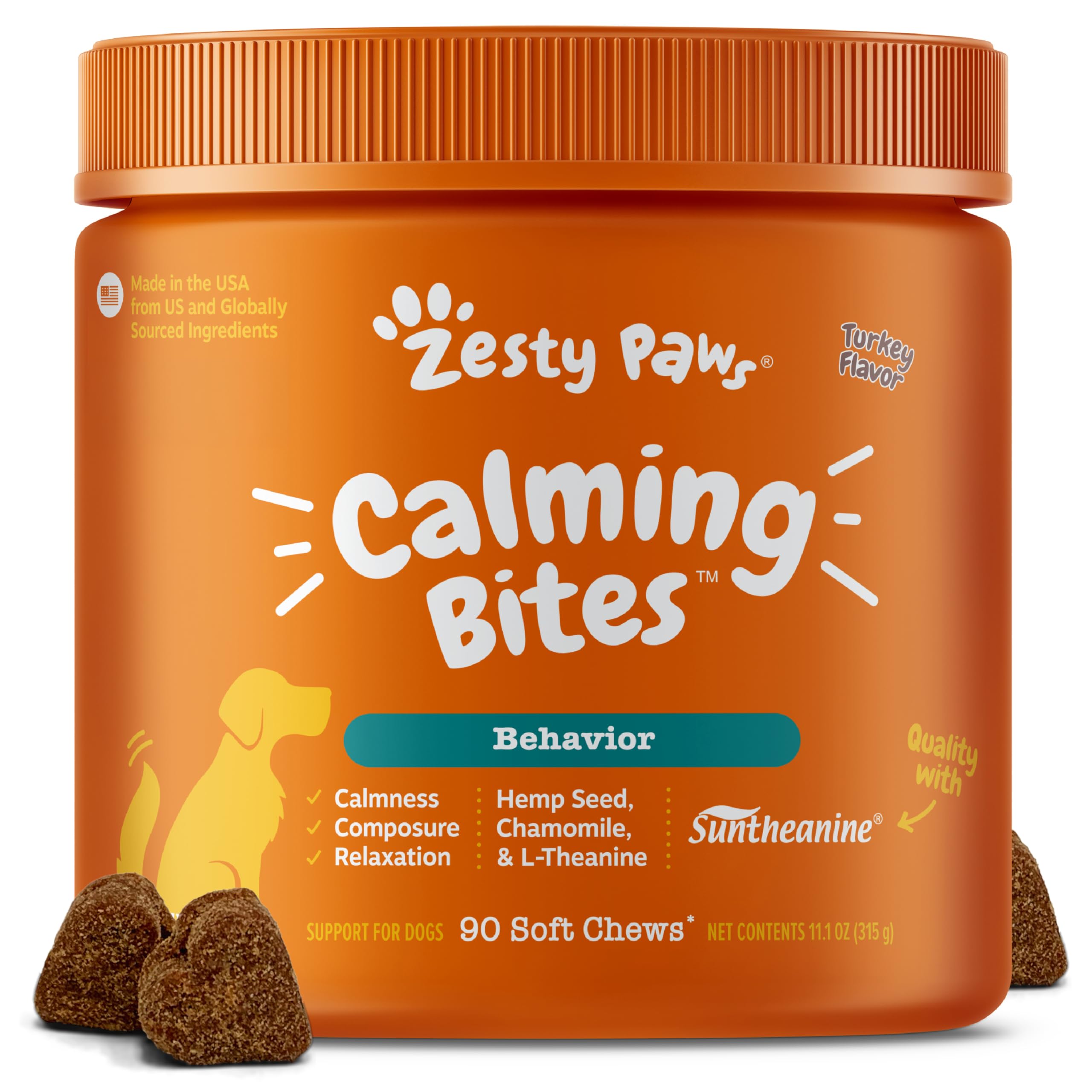 Zesty Paws frente del envase mostrando 90 unidades y facilidad de uso