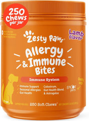 Zesty Paws envase frontal sabor cordero muestra claridad del producto y confianza
