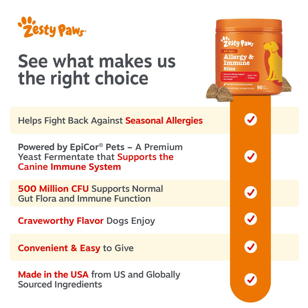 Zesty Paws ilustración de omega-3 para piel más saludable