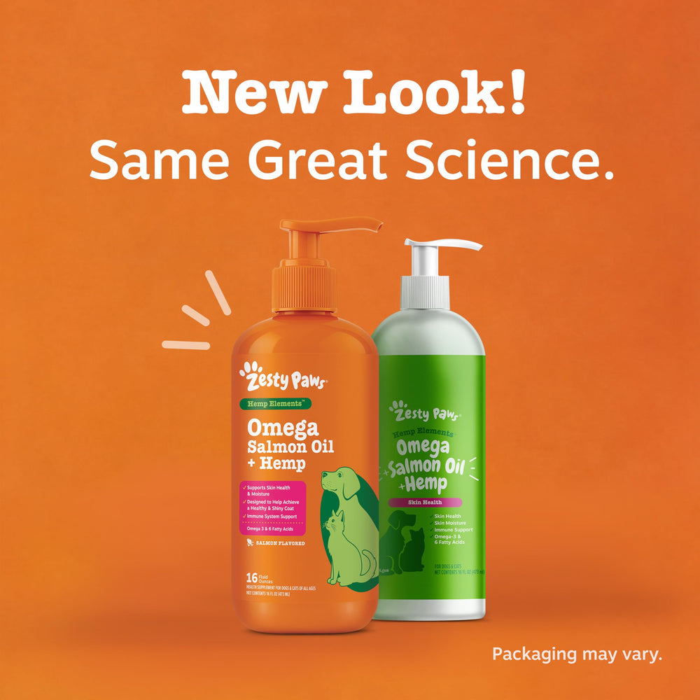 Zesty Paws tamaño 32oz junto a medidas para visualizar duración del suministro