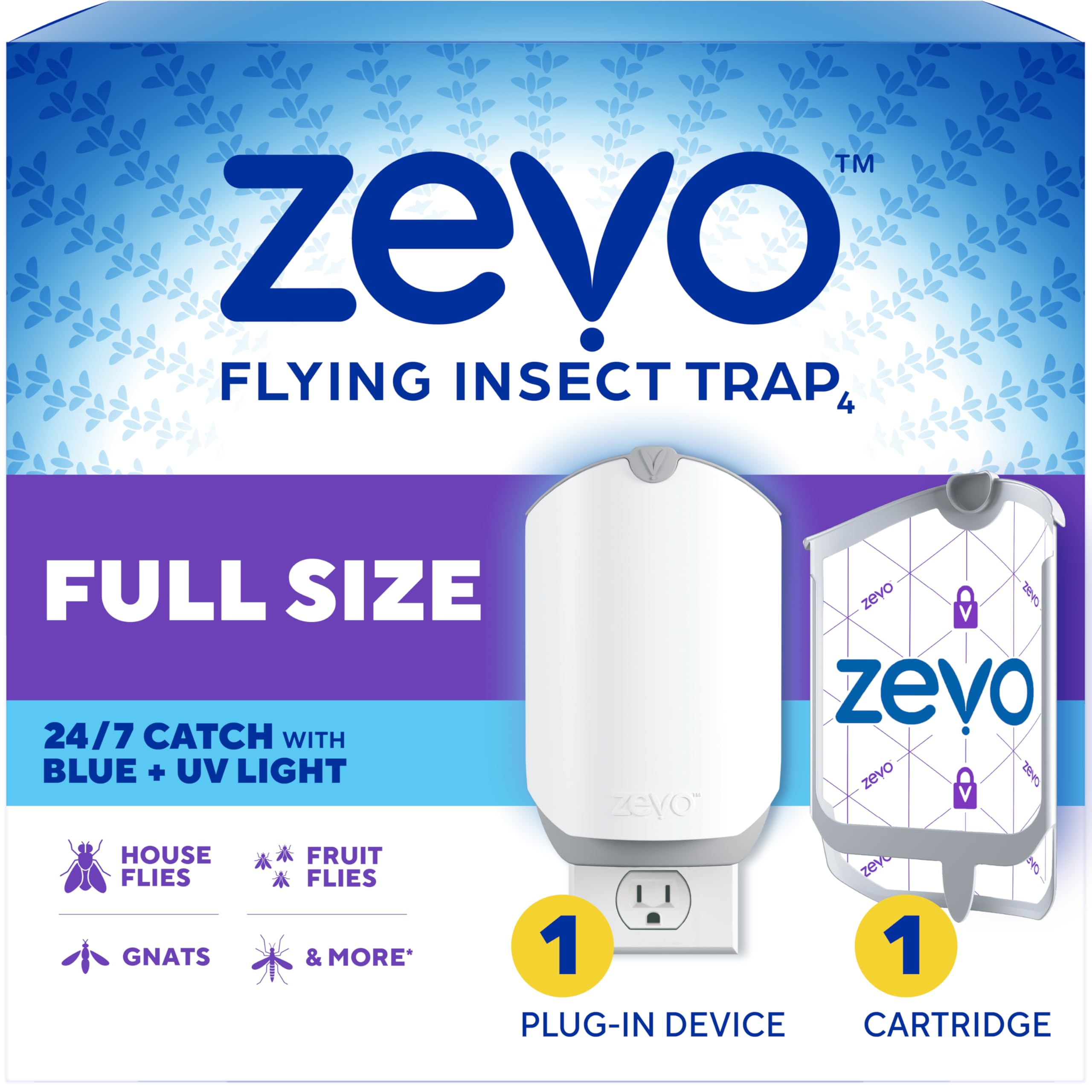 ZEVO trampa frontal enchufable mostrando diseño compacto y discreto