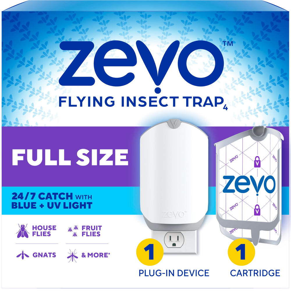 ZEVO trampa frontal enchufable mostrando diseño compacto y discreto
