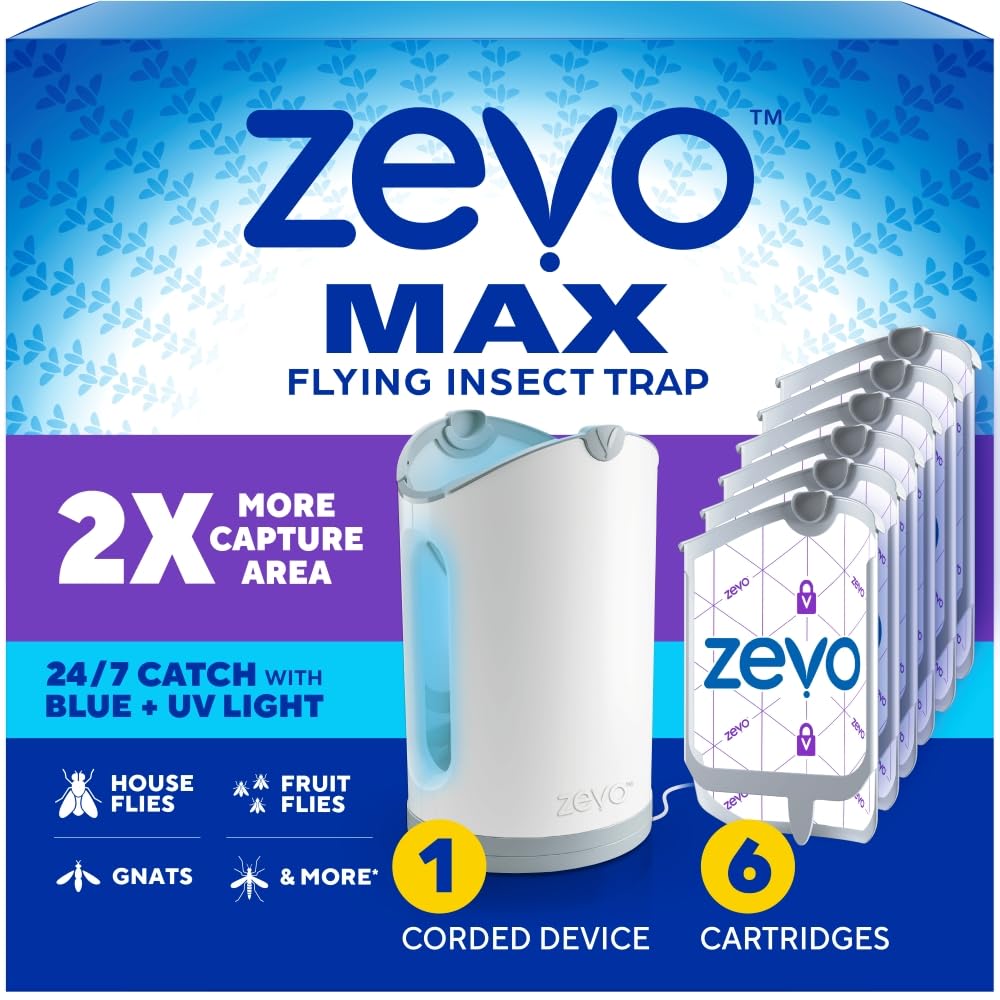 ZEVO trampa frontal mostrando la base y la luz para mayor cobertura