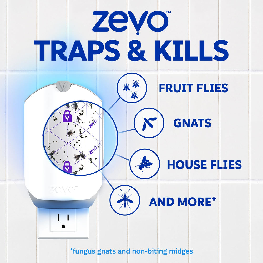 ZEVO trampa enchufada en cocina, control discreto de moscas