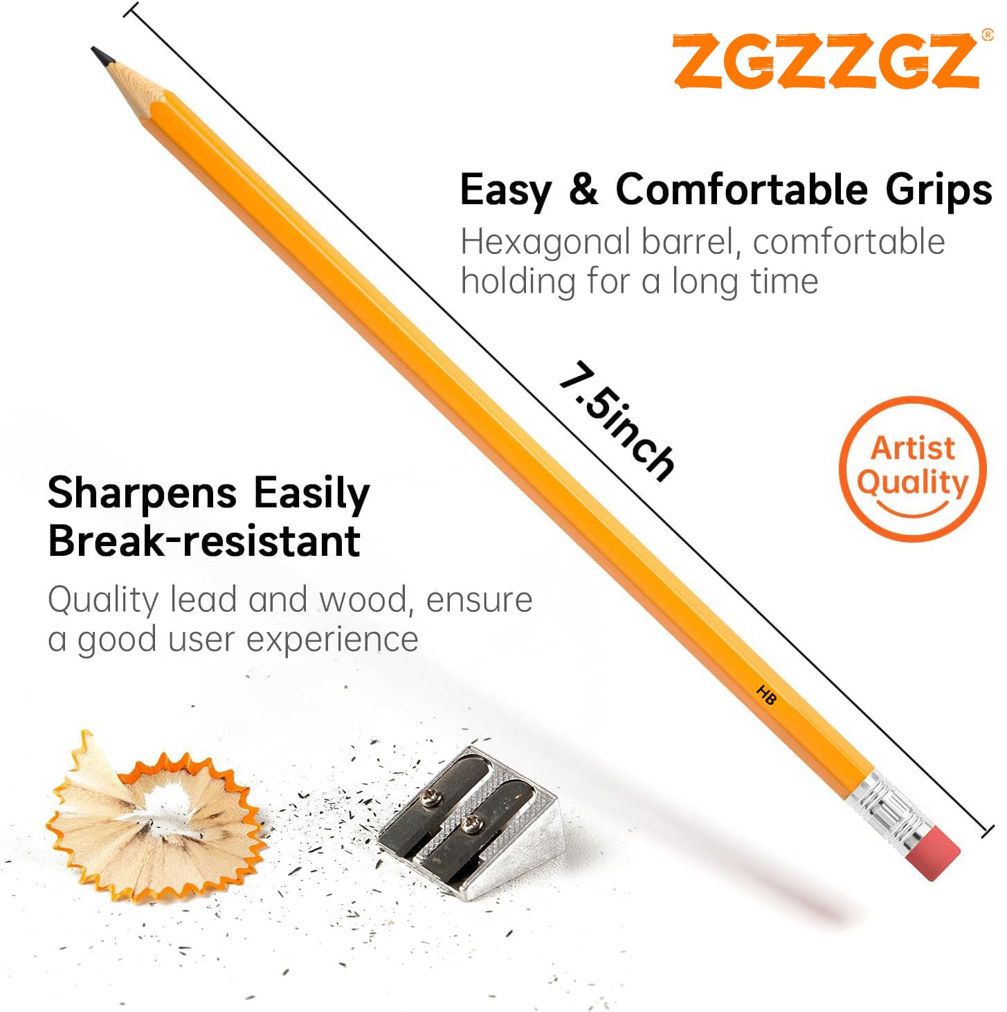 Detalle de mina #2 HB ZGZZGZ mostrando trazo oscuro y resistente