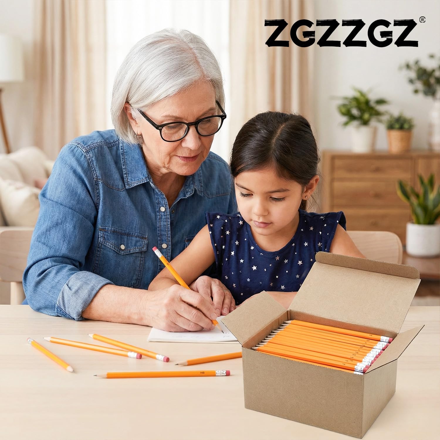 Lápices ZGZZGZ en estuche escolar, suministro amplio para clases