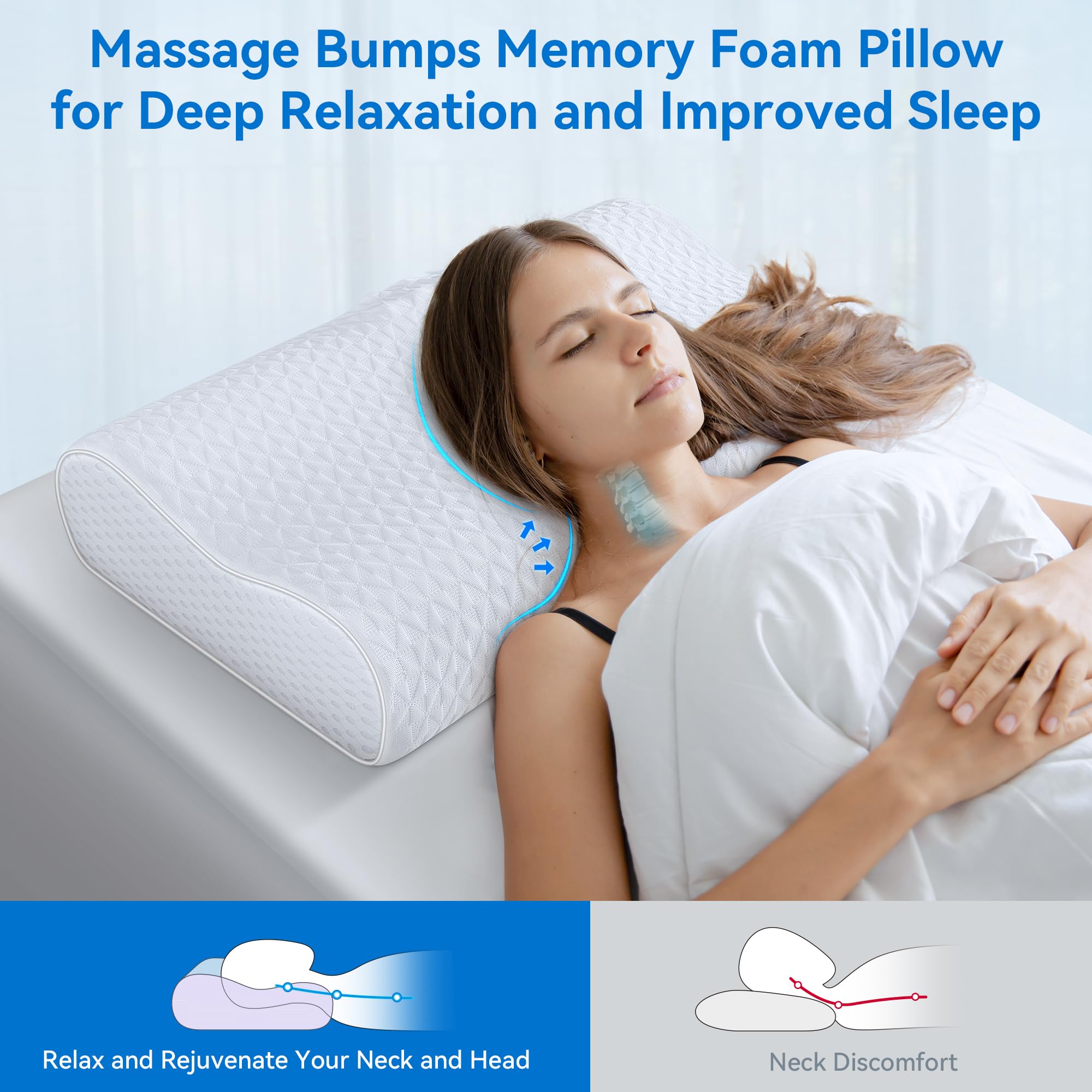 zibroges almohada en cama con durmiente lateral que muestra alineación cervical