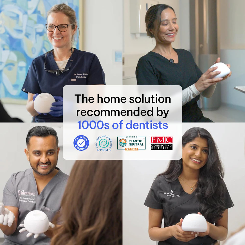 Zima Dental Pod limpiando un retenedor para higiene más eficaz