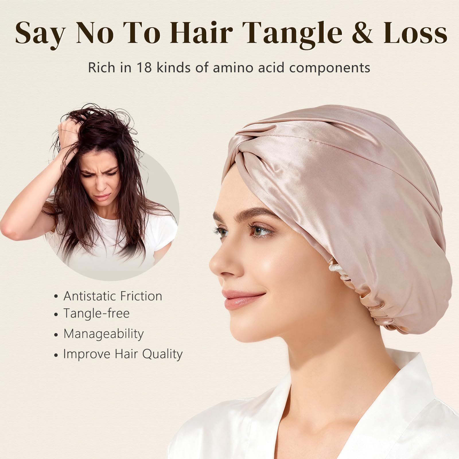 ZIMASILK gorro junto a una regla para comparar tamaño y ajuste