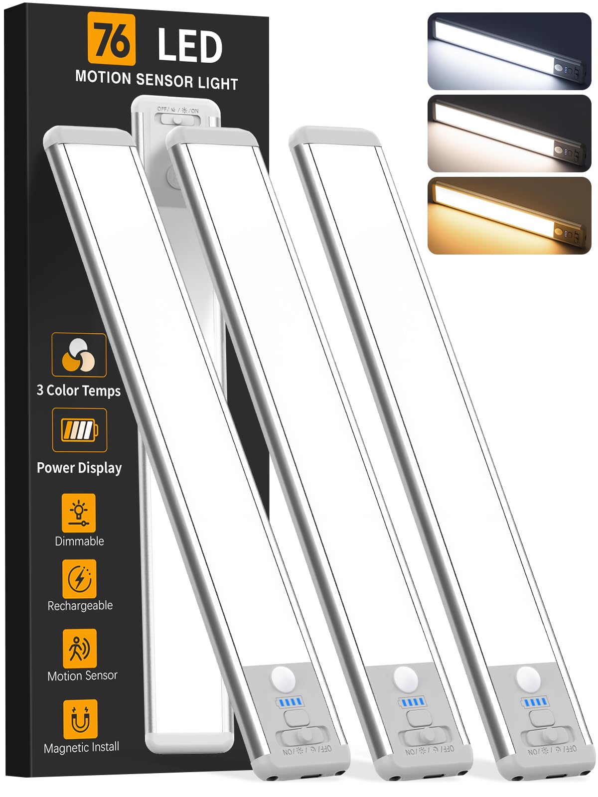 ZioeYiue vista frontal de la barra LED para iluminación bajo mueble con encendido instantáneo