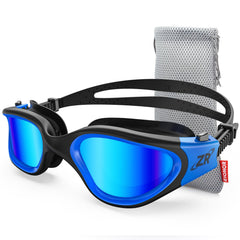 ZIONOR gafas vistas frontales mostrando diseño y espejo azul, protección visual