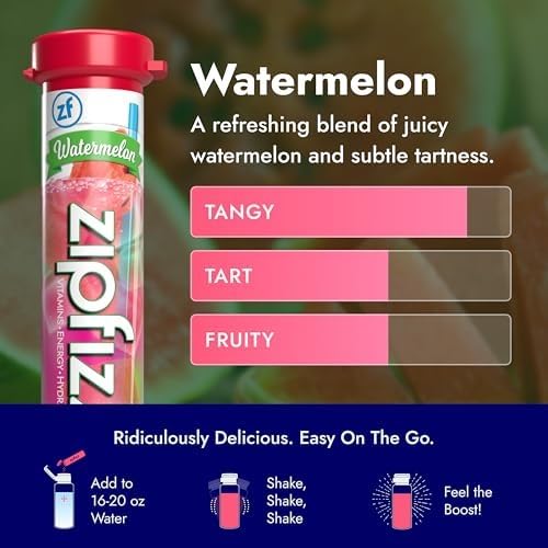 Zipfizz sobre en mano para comparar tamaño y facilidad de transporte