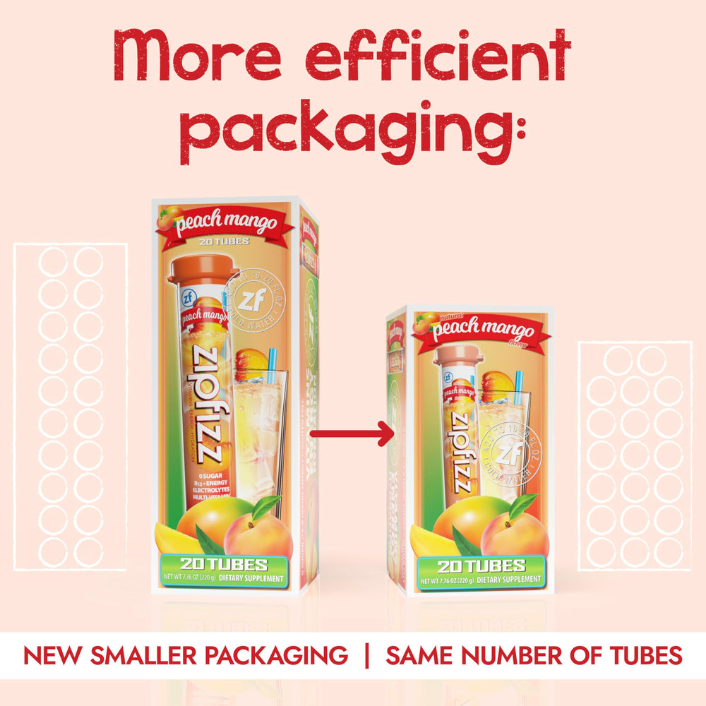 Zipfizz sobre individual abierto listo para mezclar ofreciendo portabilidad