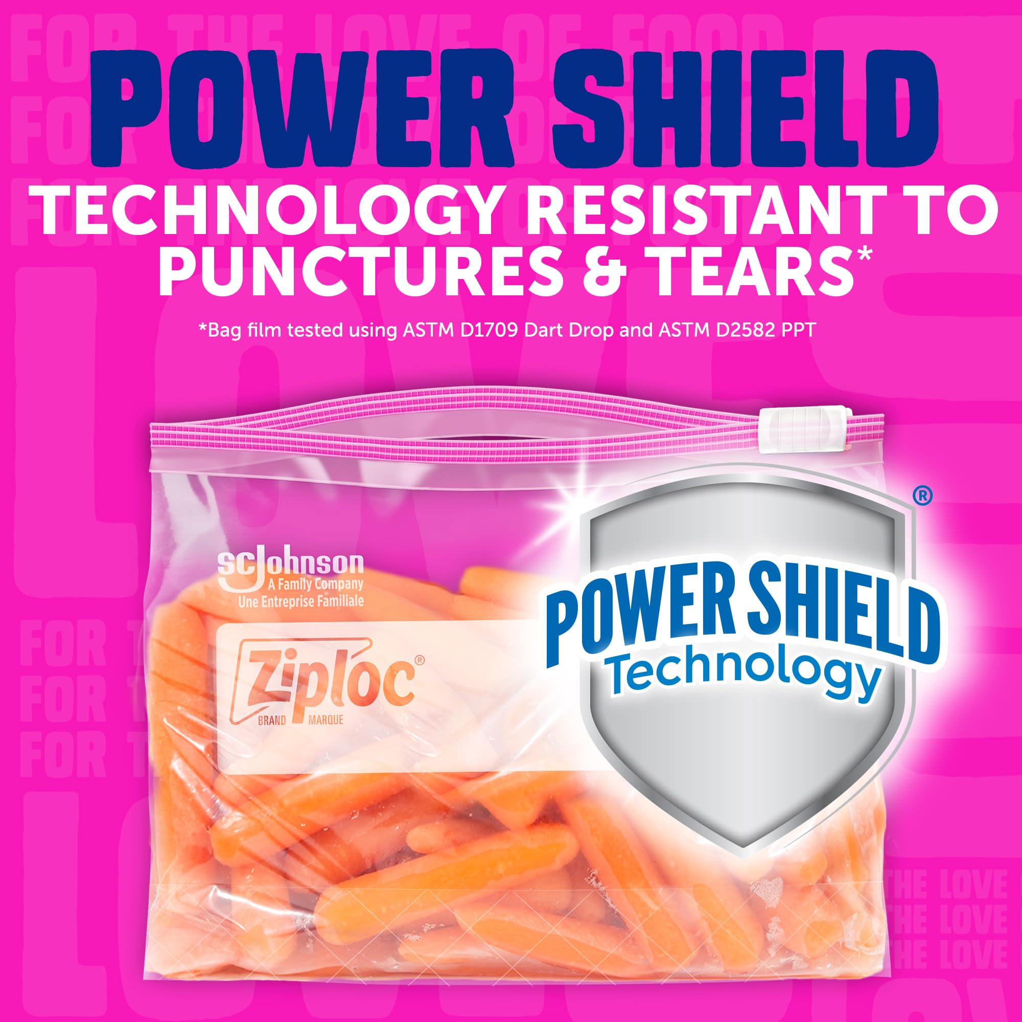 Ziploc bolsa tamaño gallon cerrada demostrando sello resistente