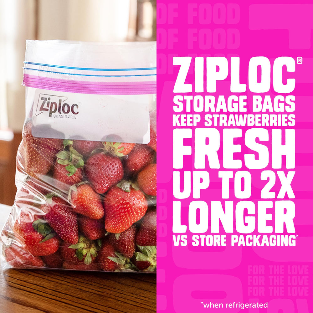 Ziploc bolsa en uso llenando verduras para conservar frescura