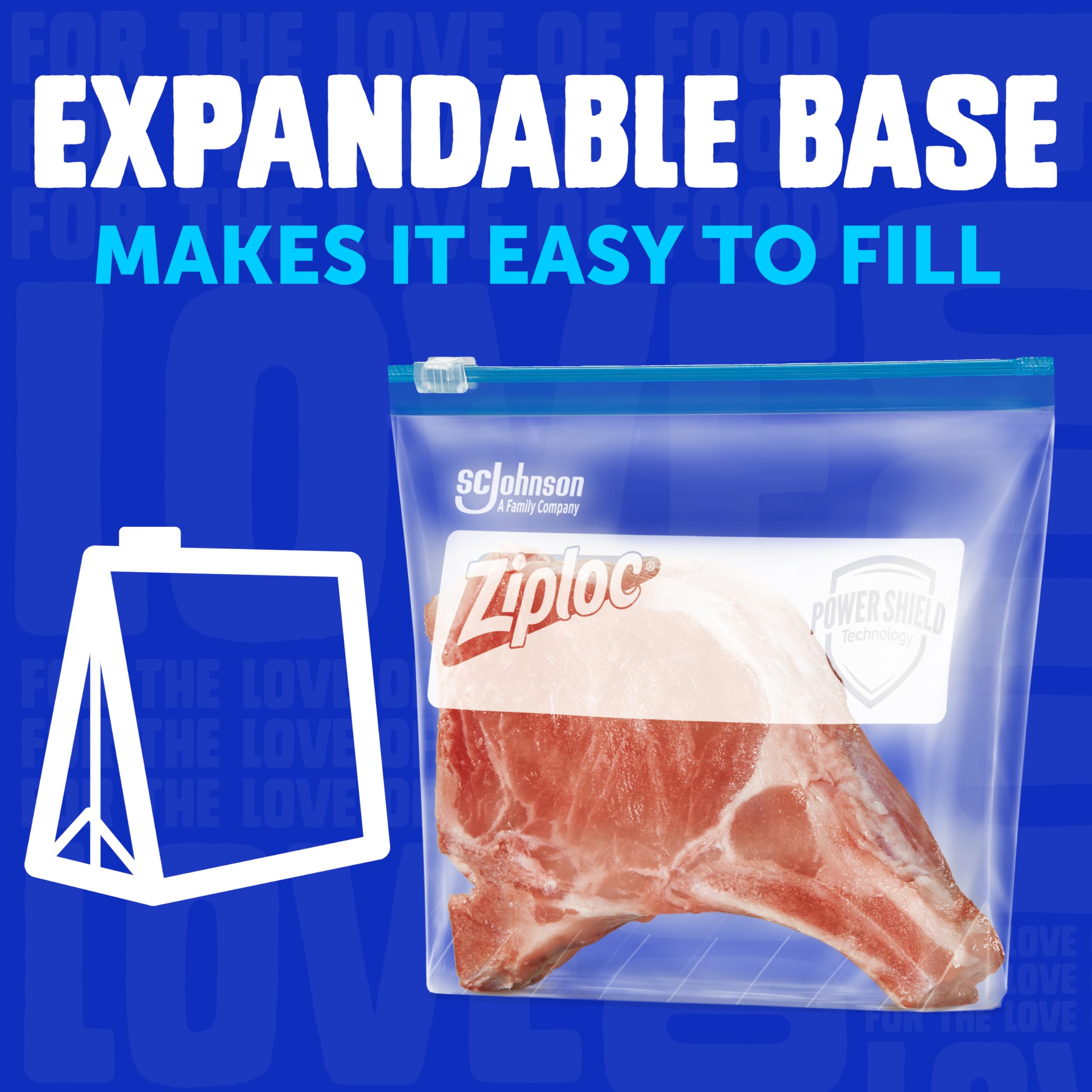 Ziploc bolsas organizadas en congelador ahorrando espacio
