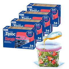 Ziploc frente de caja 136 unidades mostrando ahorro y cantidad