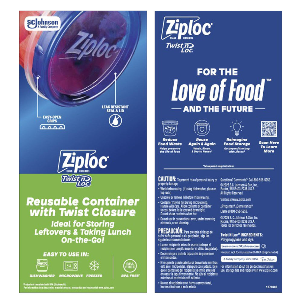 Ziploc contenedor en cocina con comida preparada, facilita meal prep