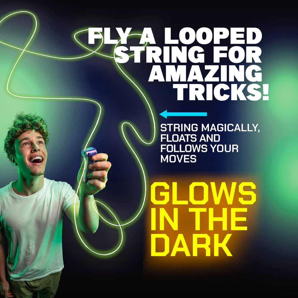 ZipString Luma primer plano de las cuerdas neon y ultra glow resaltando texturas brillantes