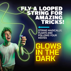 ZipString Luma primer plano de las cuerdas neon y ultra glow resaltando texturas brillantes