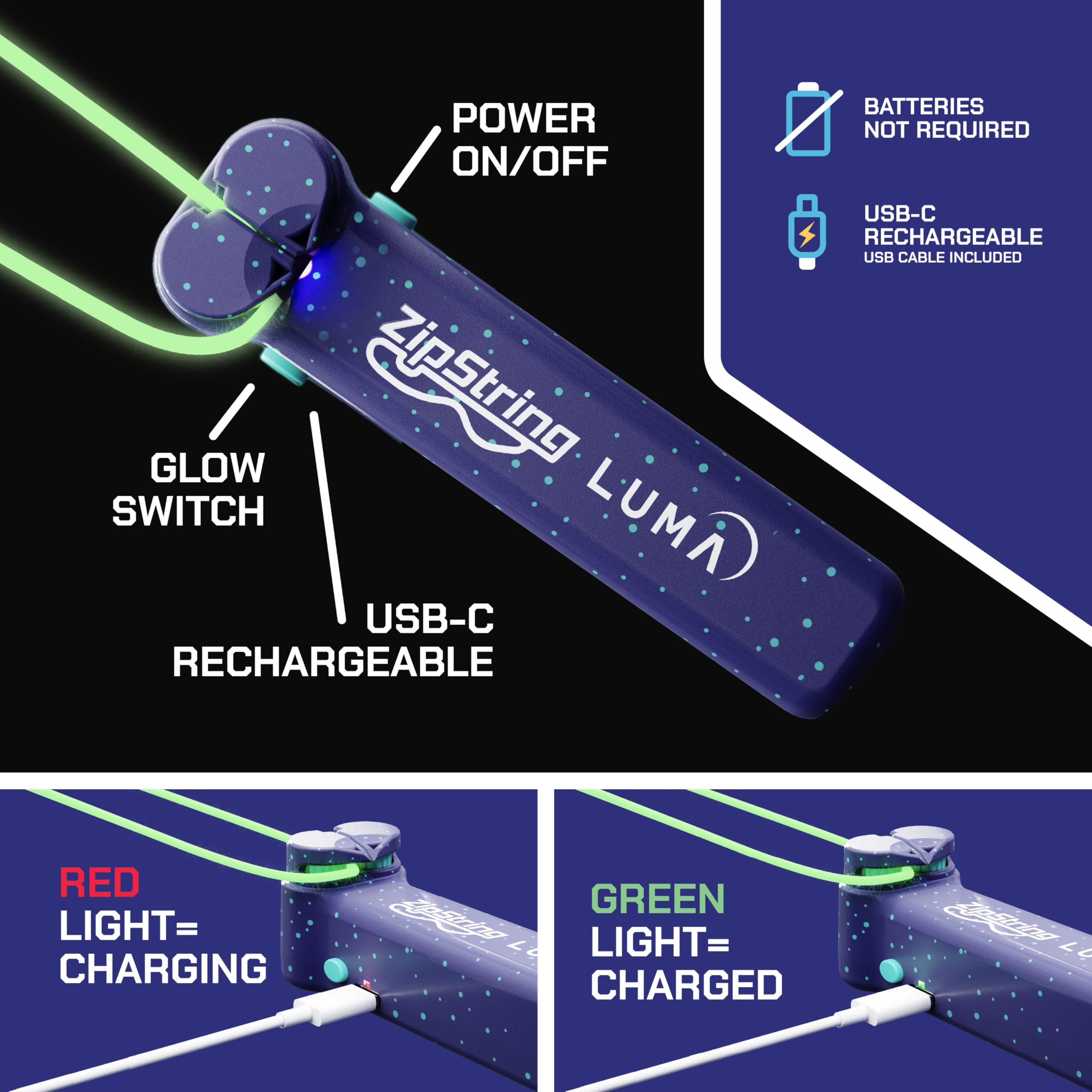 ZipString Luma junto a teléfono para comparar tamaño, ZipString es compacta y portátil
