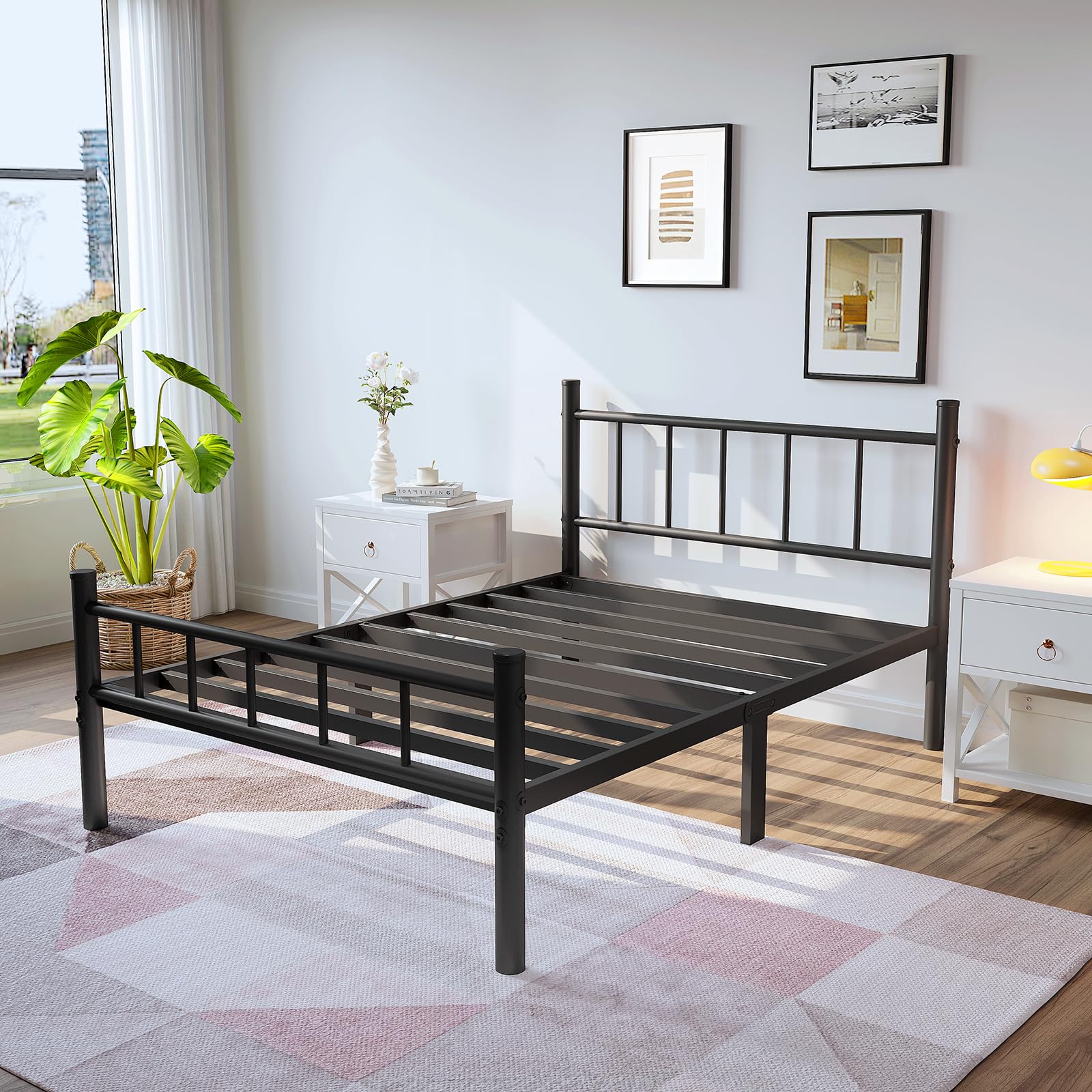 zizin primer plano de listones de acero, soporte sin box spring
