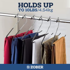 ZOBER percha en uso con jeans mostrando su sujección segura y orden
