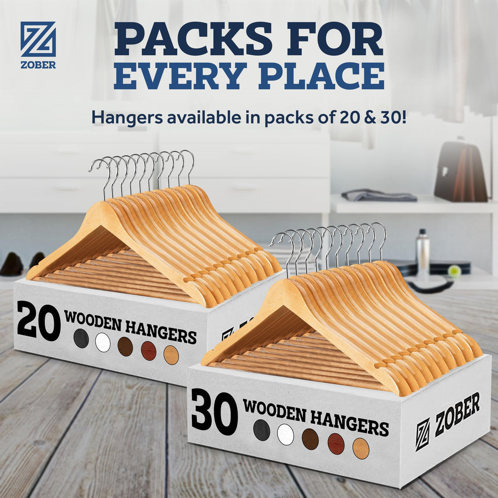 ZOBER pack de 20 perchas ordenadas para almacenamiento coherente