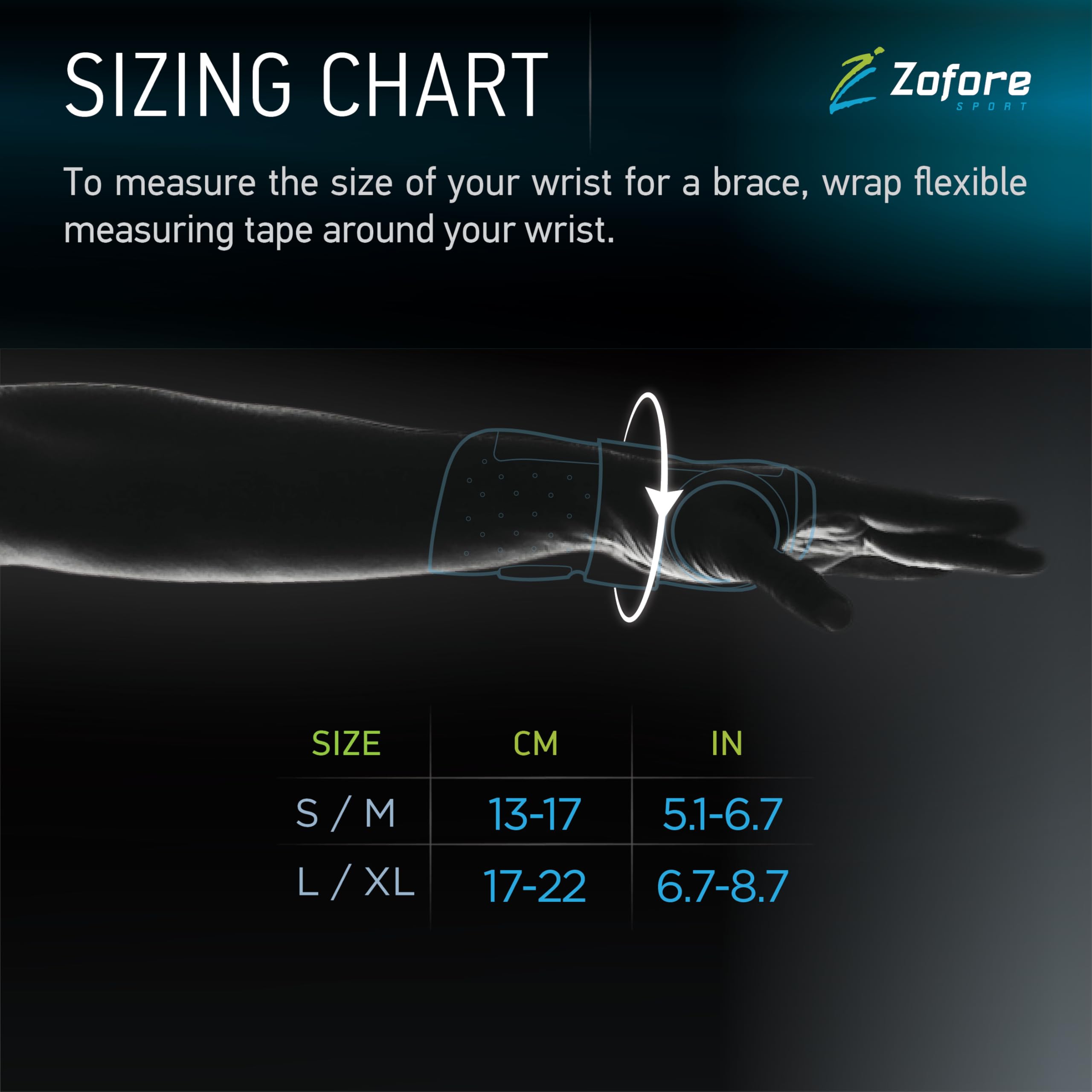 ZOFORE SPORT close-up de la varilla metálica que estabiliza la muñeca