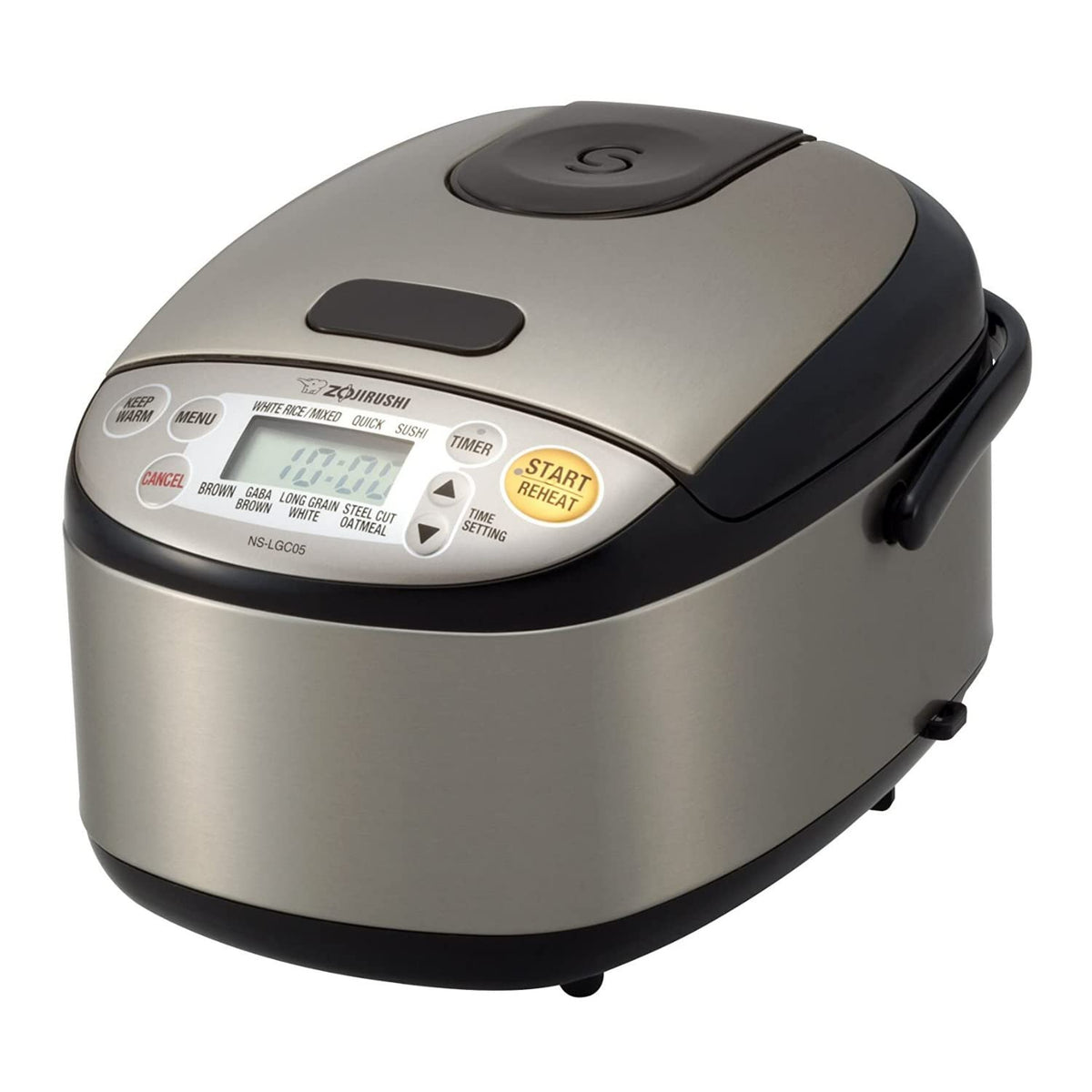 Zojirushi vista frontal acero inoxidable, portátil y elegante