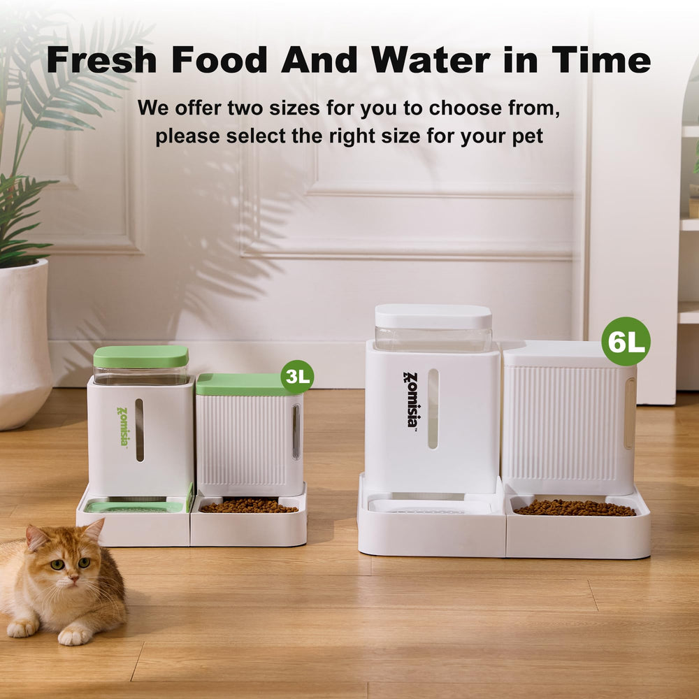 ZOMISIA en uso con gato comiendo, diseño cómodo y estable