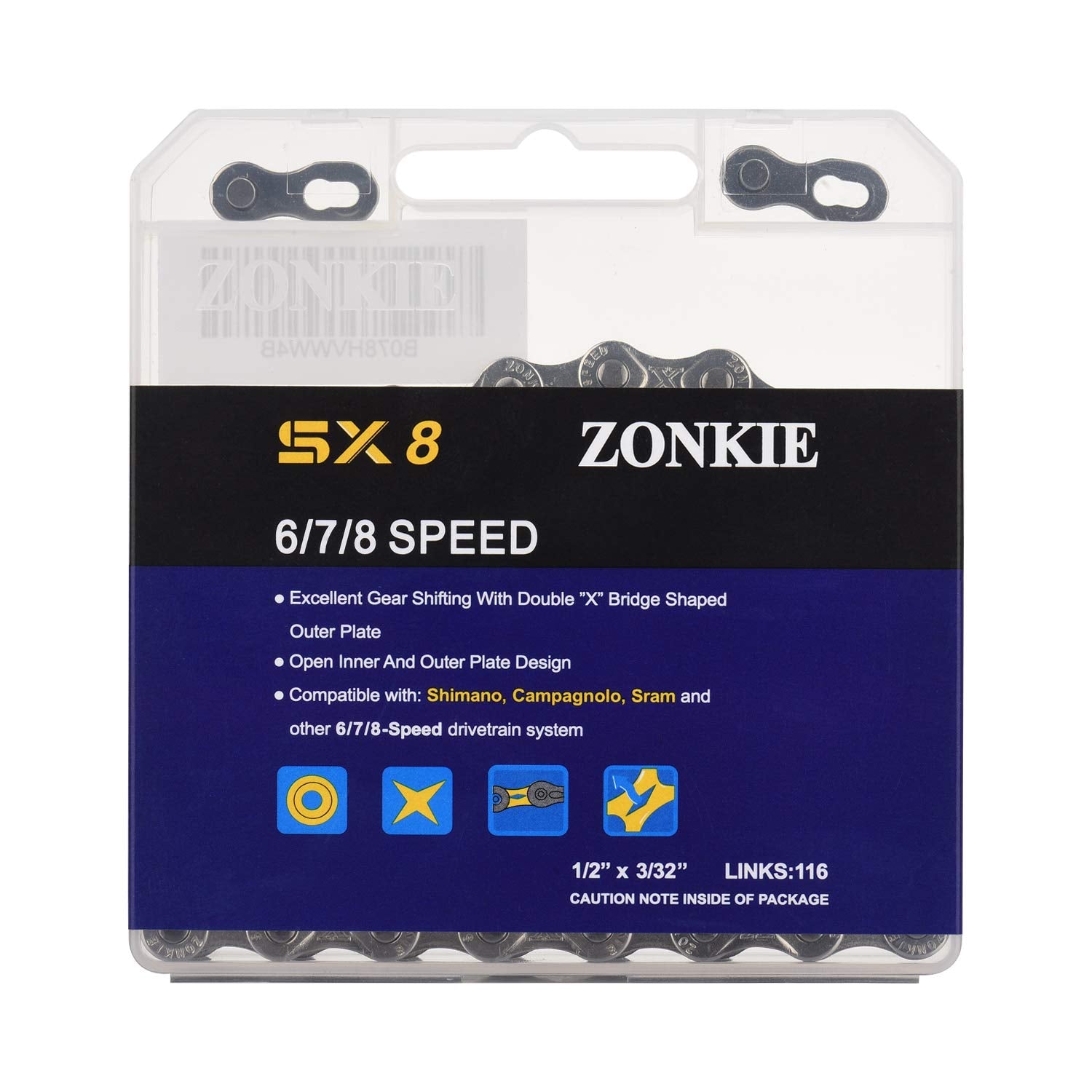 ZONKIE cadena junto a regla para comparar longitud y fácil ajuste